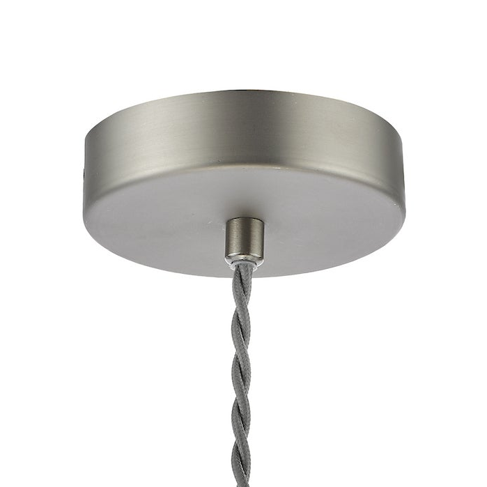 Hadano Single Drop Pendant In Antique Chrome with Cashmere Shade