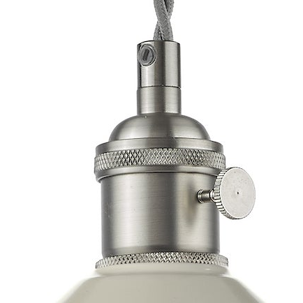 Hadano Single Drop Pendant In Antique Chrome with Cashmere Shade