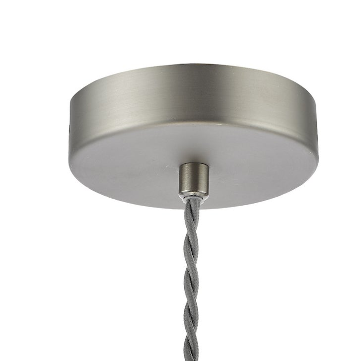 Hadano Single Drop Pendant In Antique Chrome with Olive Green Shade