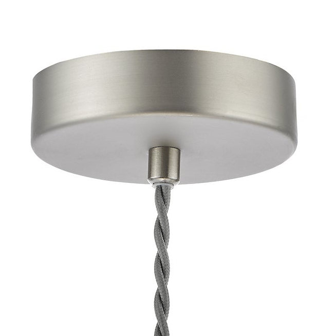 Hadano Single Drop Pendant In Antique Chrome with Umber Shade