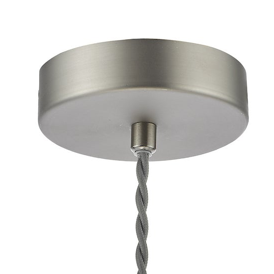 Hadano Single Drop Pendant In Antique Chrome with Ceramic Domed Shade