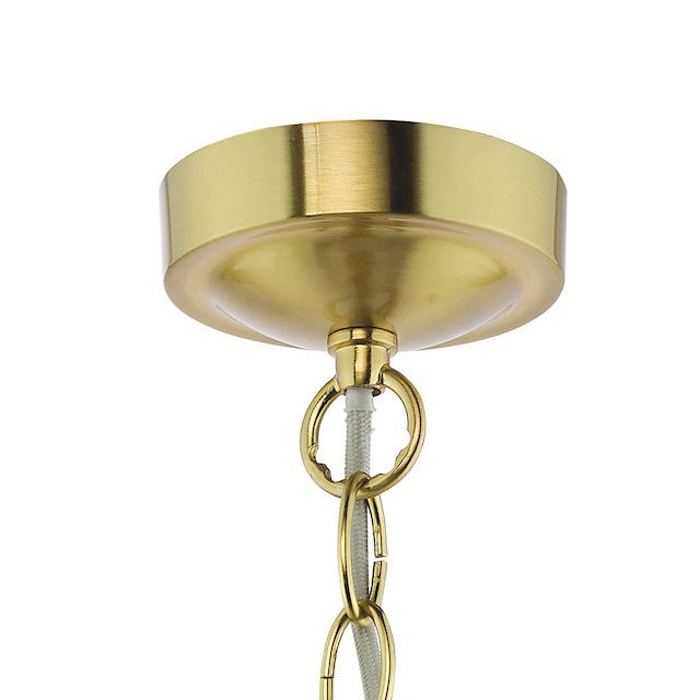 Hadano Three Light Pendant In Natural Brass with Clear Ribbed Glass Shades