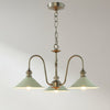 Hadano Three Light Pendant In Antique Chrome with Matt Taupe Metal Shades