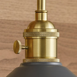 Hadano Switched Wall Light In Natural Brass with Antique Pewter Shade
