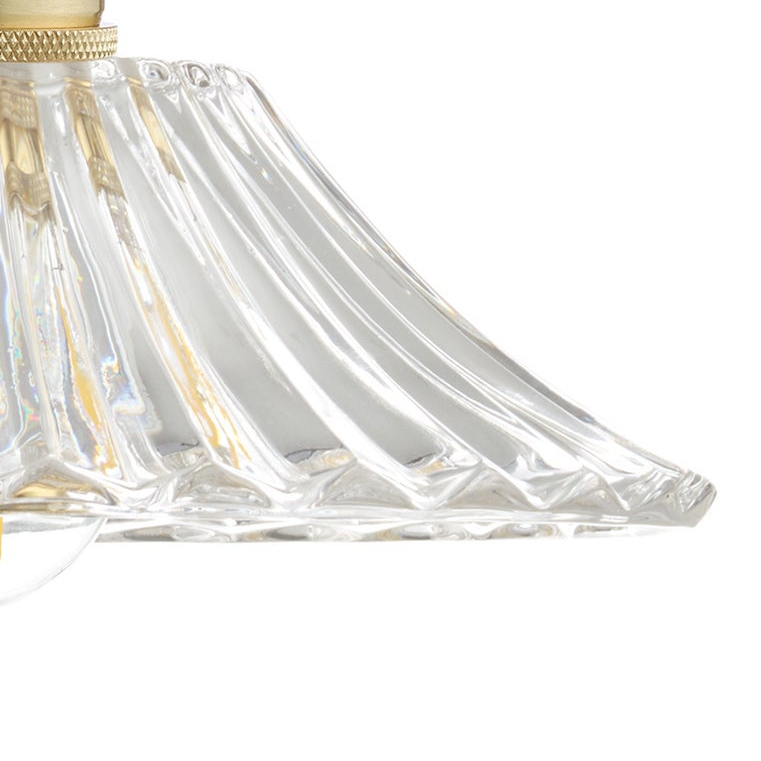 Hadano Switched Wall Light In Natural Brass with Clear Flared Glass Shade
