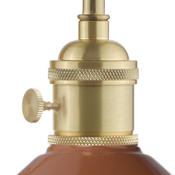 Hadano Switched Wall Light In Natural Brass with Umber Shade