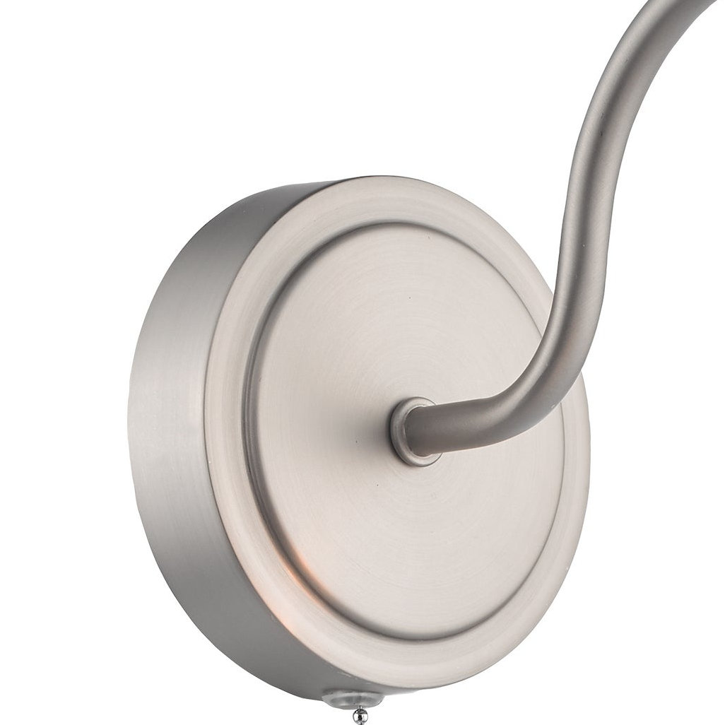 Dar Lighting Hadano Switched Wall Light in antique chrome with antique pewter shade