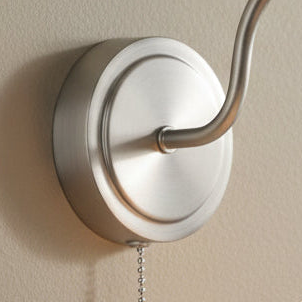 Hadano Switched Wall Light In Antique Chrome with Ceramic Shallow Shade