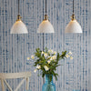 Hadano Triple Drop Linear Bar Pendant In Natural Brass with Ceramic Domed Shades