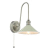Hadano Tall Switched Wall Light In Antique Chrome with Matt Taupe Metal Shade