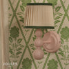 Harewood Wall Light in Matt Pink with Pleated Linen Shade