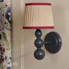 Harewood Wall Light in Matt Blue with Pleated Linen Shade
