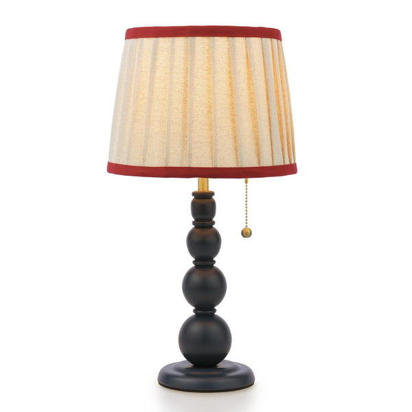Harewood Table Lamp in Matt Blue with Pleated Linen Shade