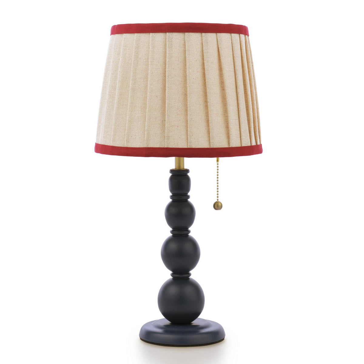 Harewood Table Lamp in Matt Blue with Pleated Linen Shade