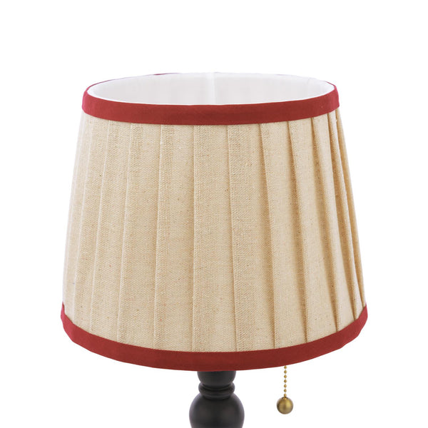 Joules Harewood table lamp pleated linen shade with red trim