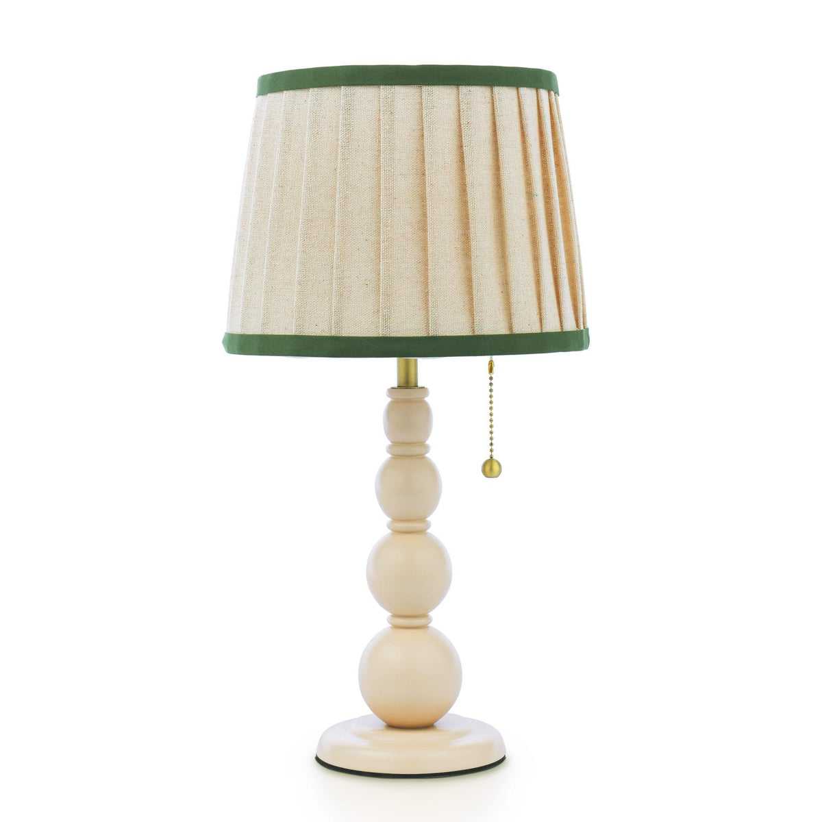 Harewood Table Lamp in Matt Cream with Pleated Linen Shade