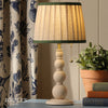 Harewood Table Lamp in Matt Cream with Pleated Linen Shade