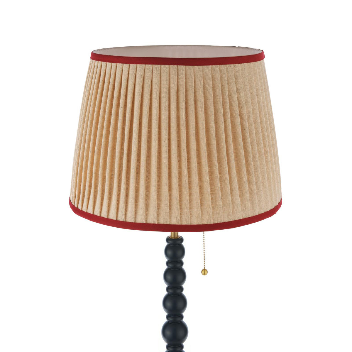 Harewood Floor Lamp in Matt Blue with Pleated Linen Shade