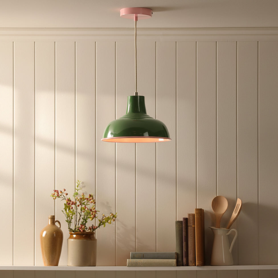 Hatfield Pendant in Gloss Green & Pink