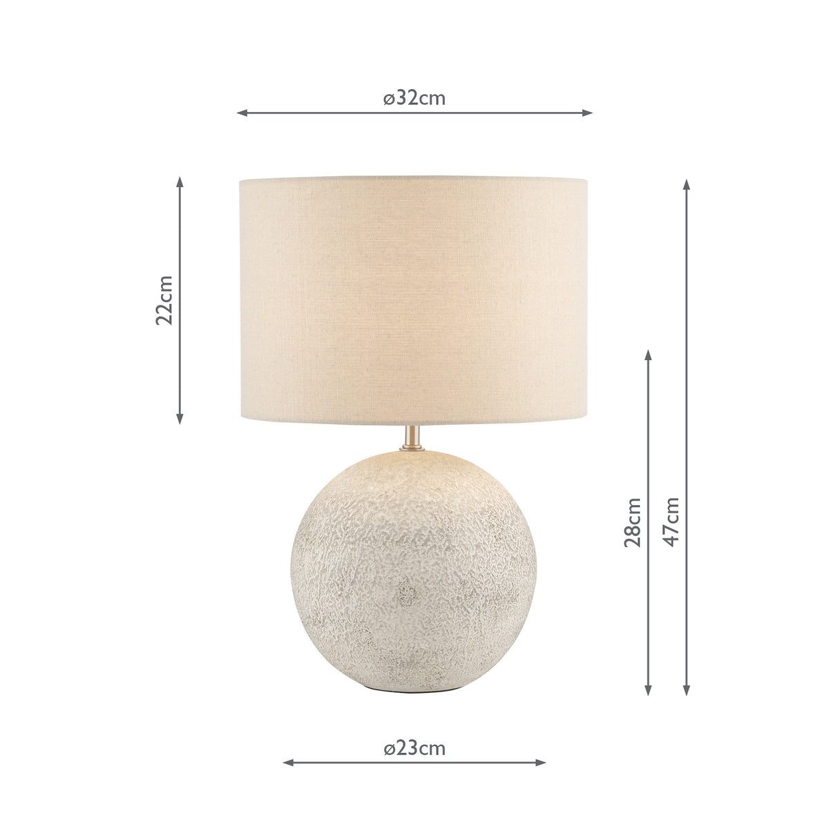 Havana Small Ceramic Table Lamp with White Linen Shade