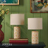 Twin Pack of Small Highclere Ceramic Table Lamps in Yellow with Cream Linen Shade