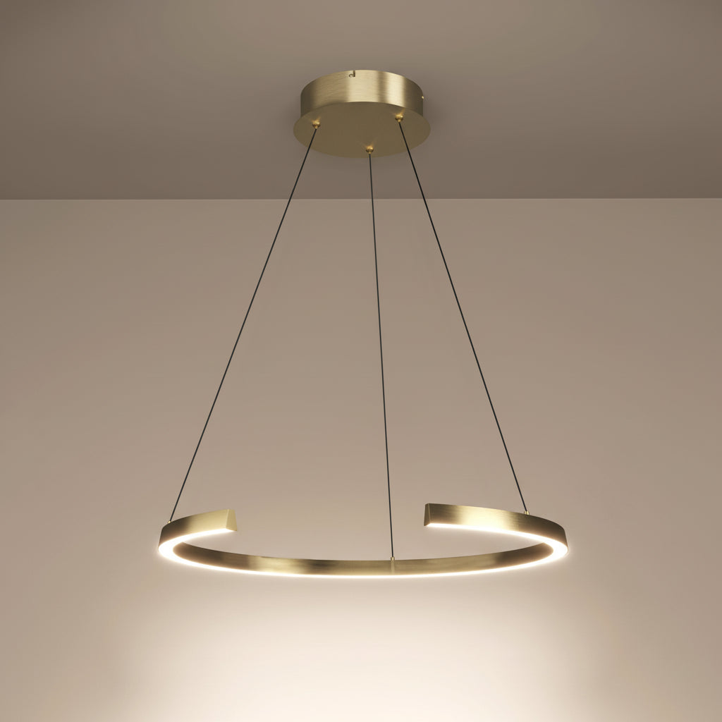 Labonette Rise & Fall LED Pendant with Remote Control in Satin Gold ...