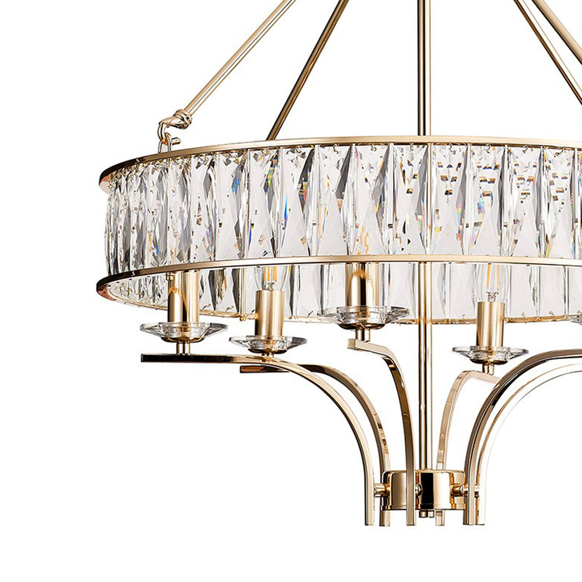 Vivienne 6 Light Chandelier or Semi Flush in French Gold & Clear Crystal