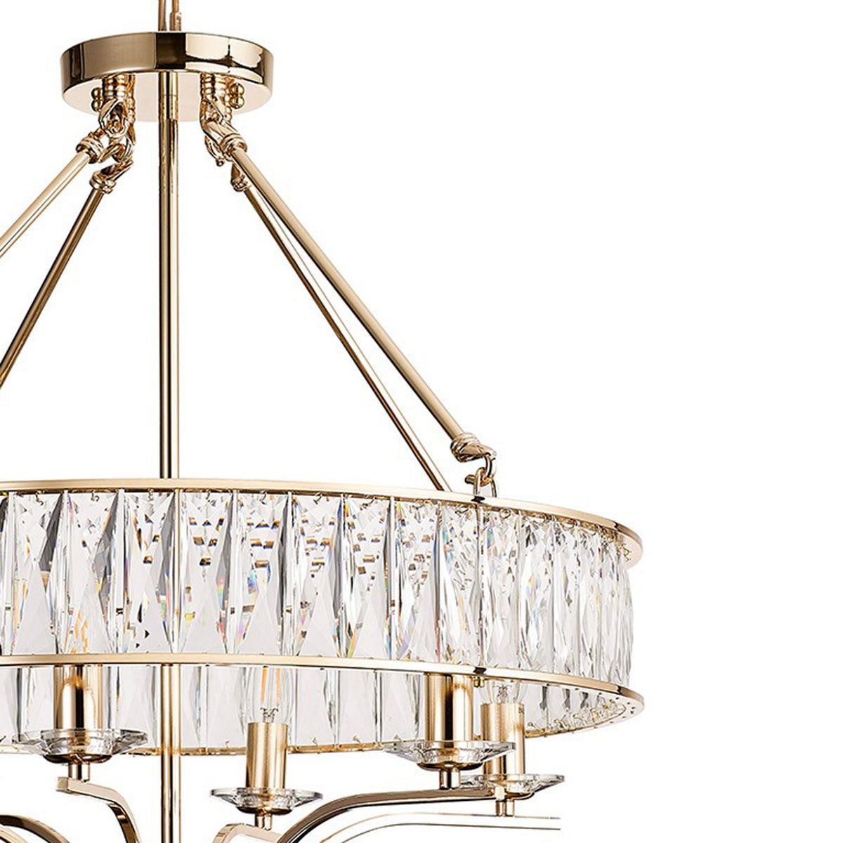 Vivienne 6 Light Chandelier or Semi Flush in French Gold & Clear Crystal