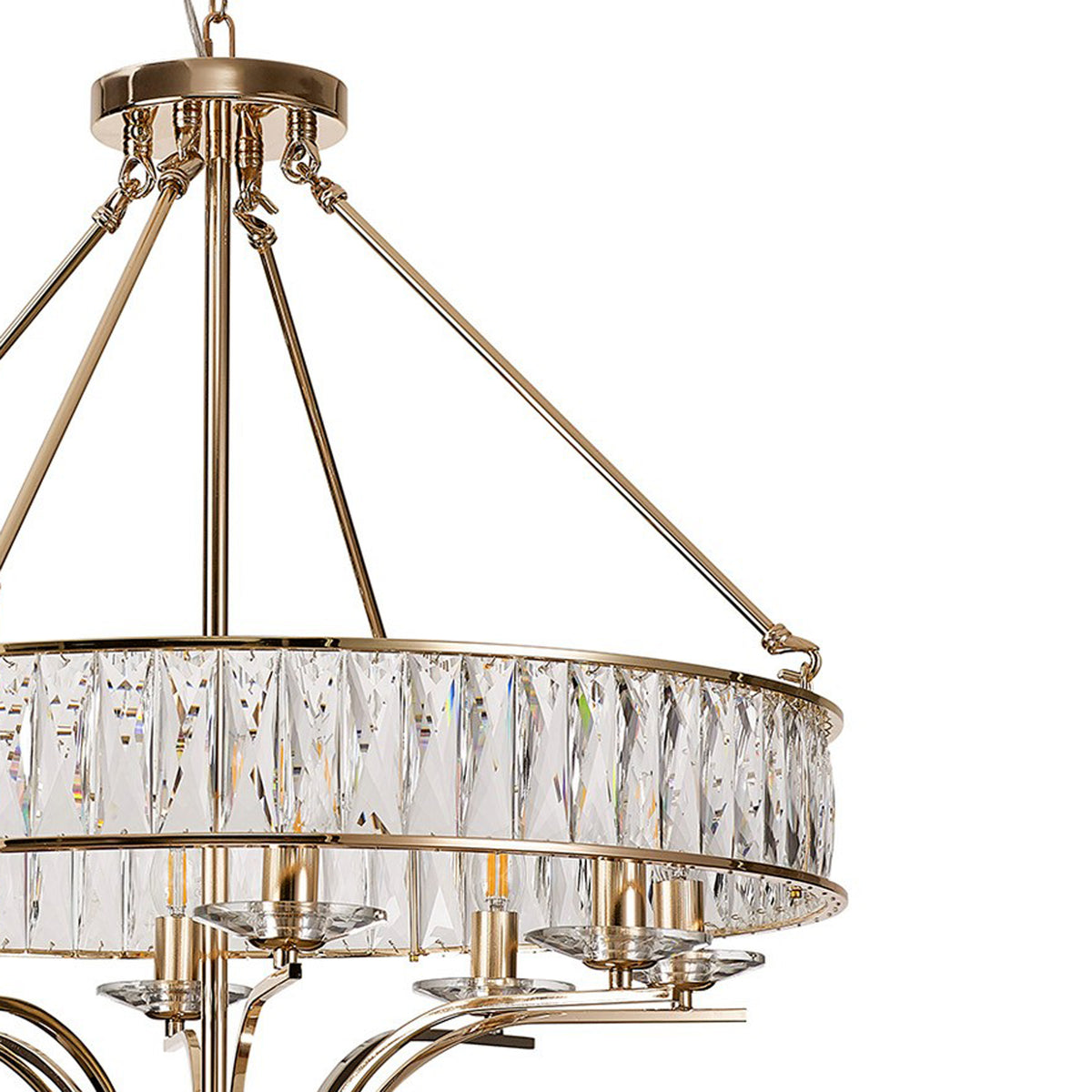 Vivienne 8 Light Chandelier or Semi Flush in French Gold & Clear Crystal