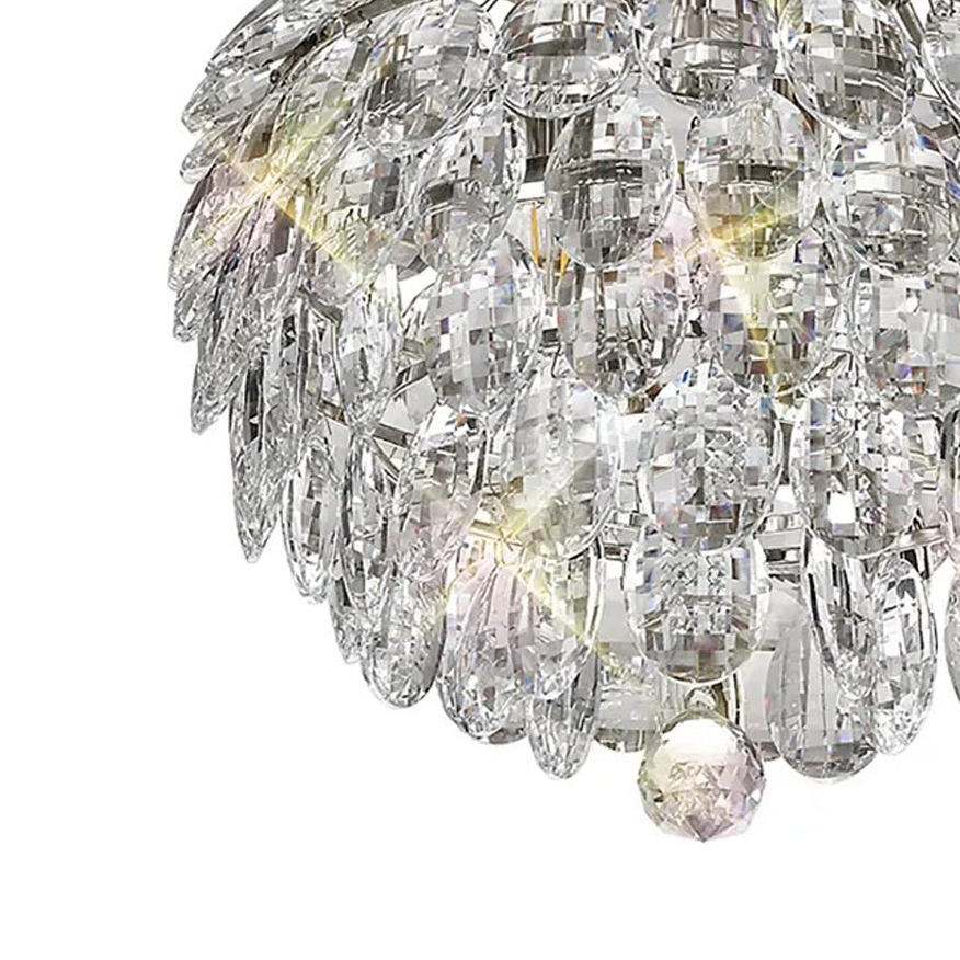 Coniston 3 Light Clear Crystal Pendant in Polished Chrome