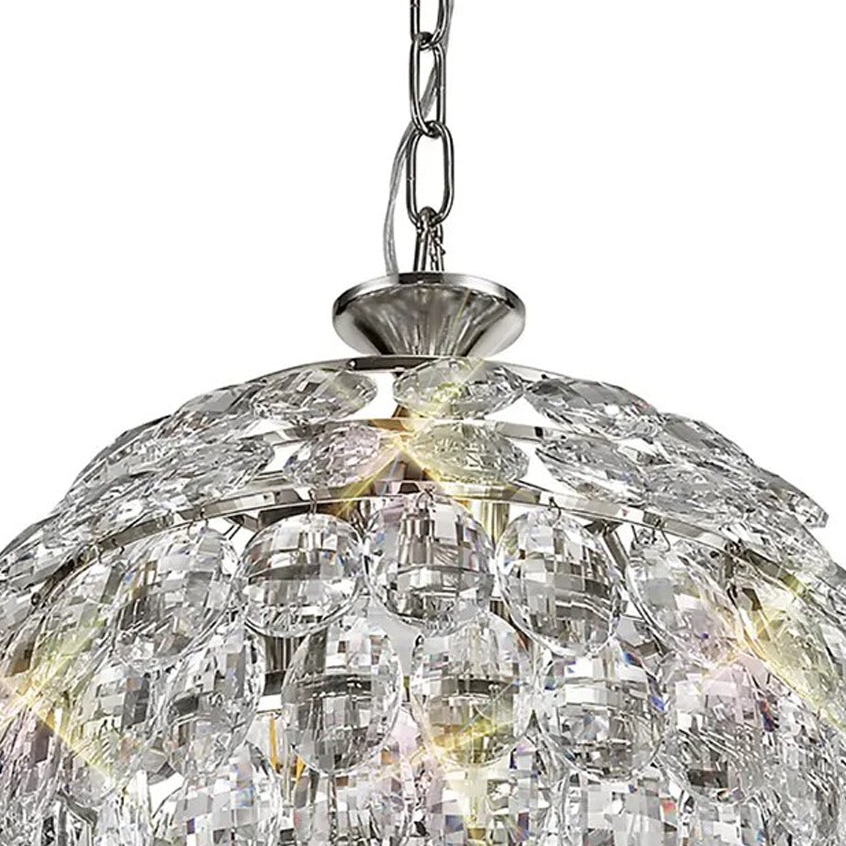 Coniston 3 Light Clear Crystal Pendant in Polished Chrome