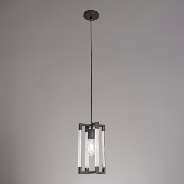 Canto Pendant in Polished Graphite & Clear Acrylic