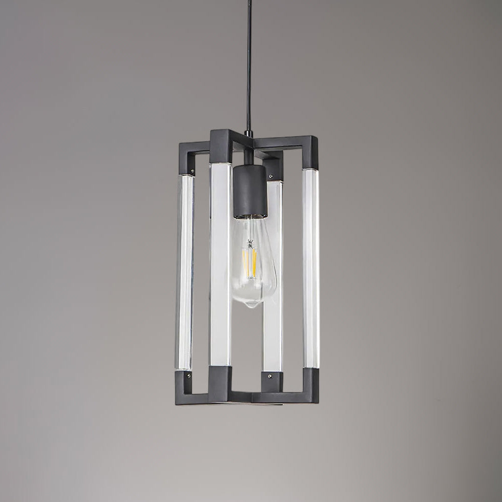 Canto Pendant in Polished Graphite & Clear Acrylic