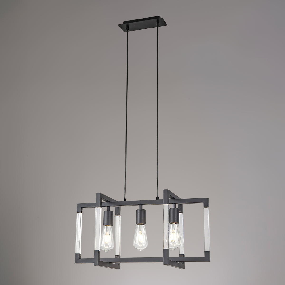 Canto 3 Light Linear Pendant in Graphite Nickel