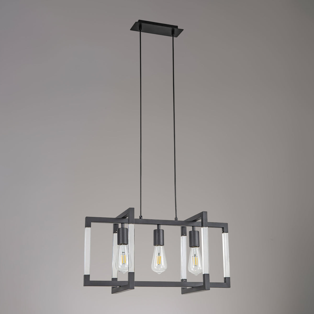 Canto 3 Light Linear Pendant in Graphite Nickel