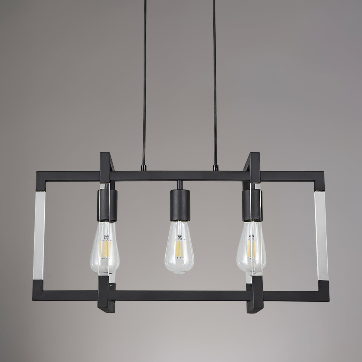 Canto 3 Light Linear Pendant in Graphite Nickel