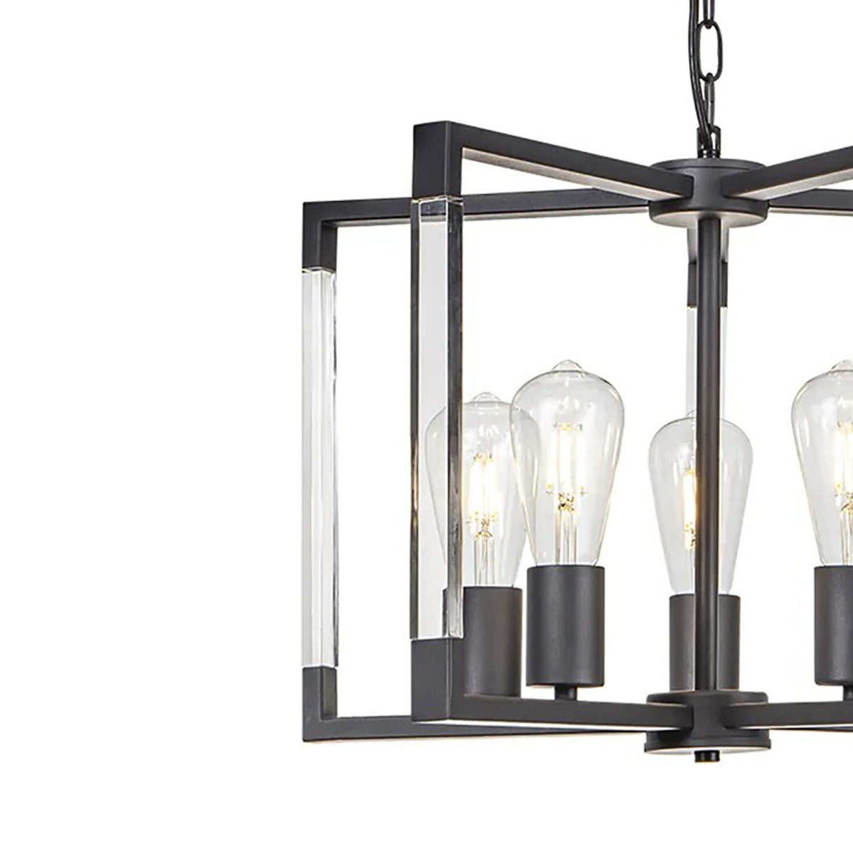 Canto 5 Light Pendant in Graphite & Clear Acrylic