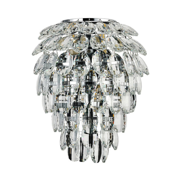 Coniston Large IP44 Bathroom Wall Light in Polished Chrome & Clear Crystal