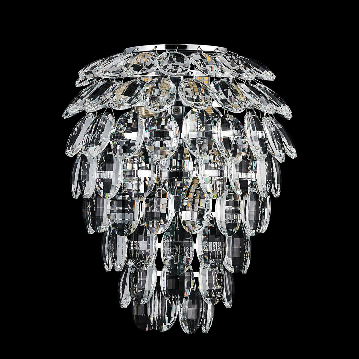 Coniston Large IP44 Bathroom Wall Light in Polished Chrome & Clear Crystal