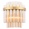 Imani Two Lamp Wall Light in Natural Brass with Champagne Ribbed Glass Rods