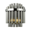 Imani Two Lamp Wall Light in Polished Chrome with Smoked Ribbed Glass Rods