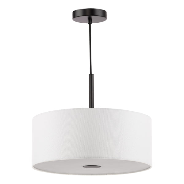 Isla 400 Three Light Pendant in Matt Black with Ivory Shade