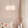 Isla 400 Three Light Pendant in Antique Bronze with Ecru Shade