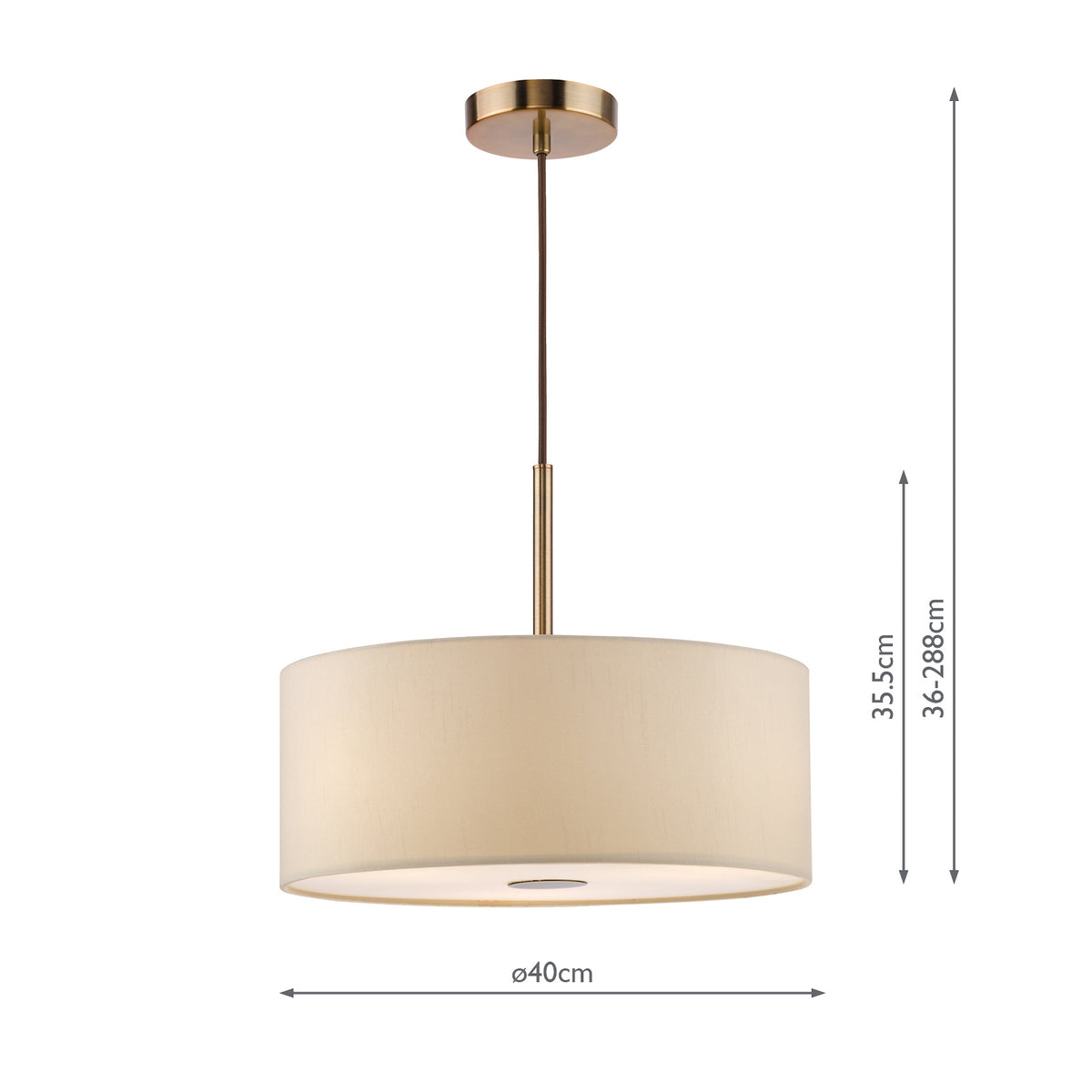 Isla 400 Three Light Pendant in Antique Bronze with Ecru Shade