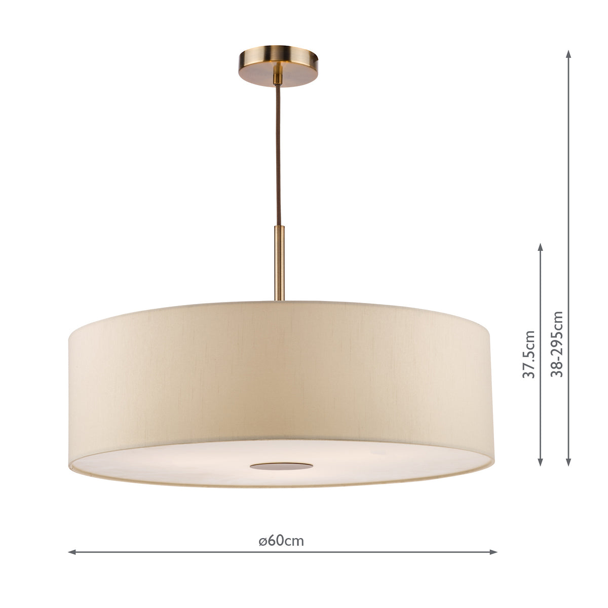 Isla 600 Three Light Pendant in Antique Bronze with Ecru Shade