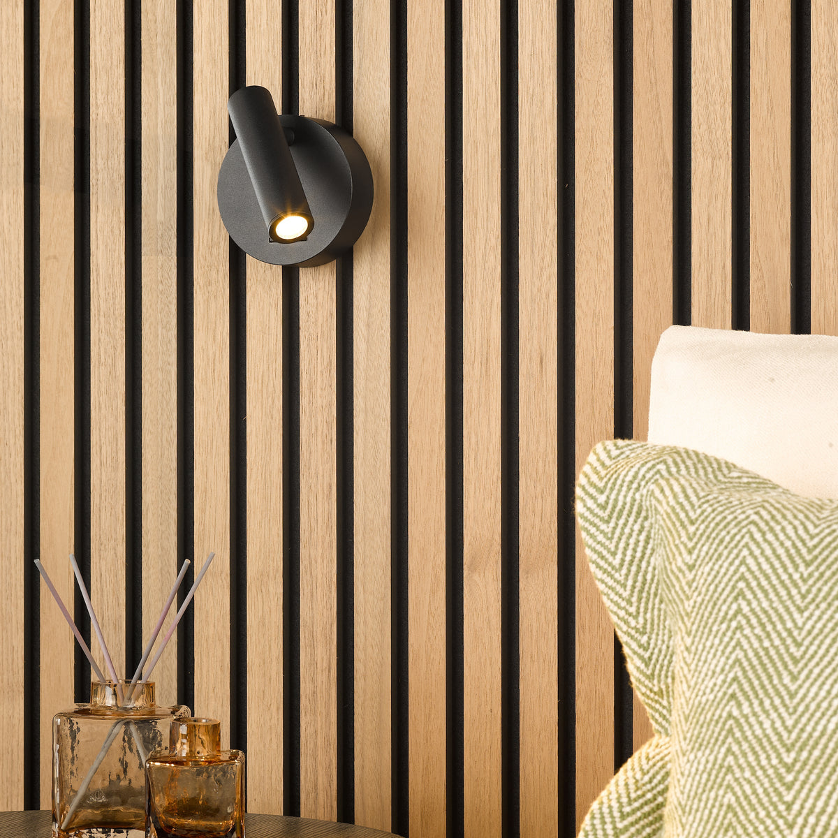 Itala Bedside LED Reading Light with in Matt Black