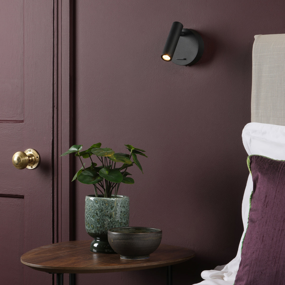 Itala Bedside LED Reading Light with in Matt Black