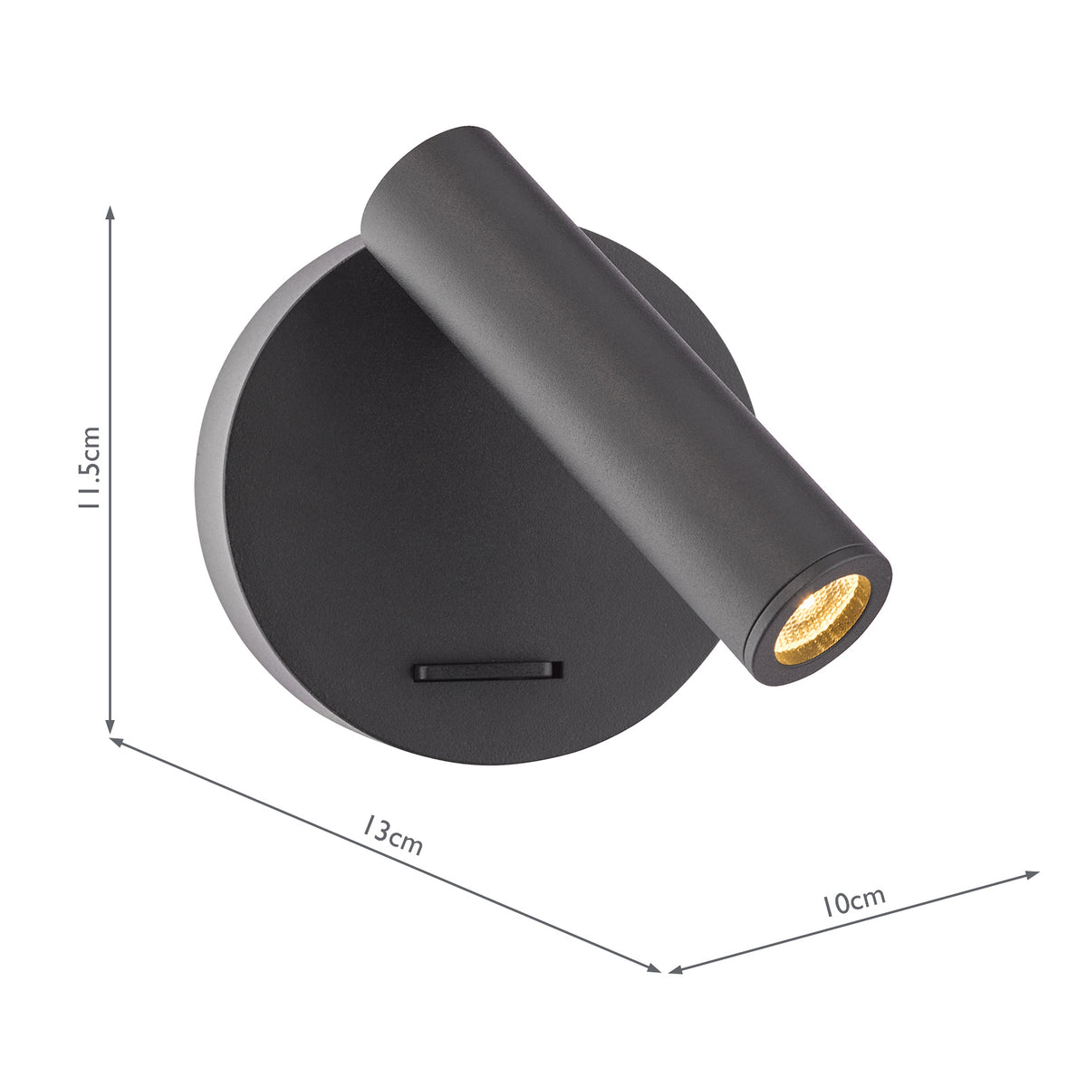 Itala Bedside LED Reading Light with in Matt Black
