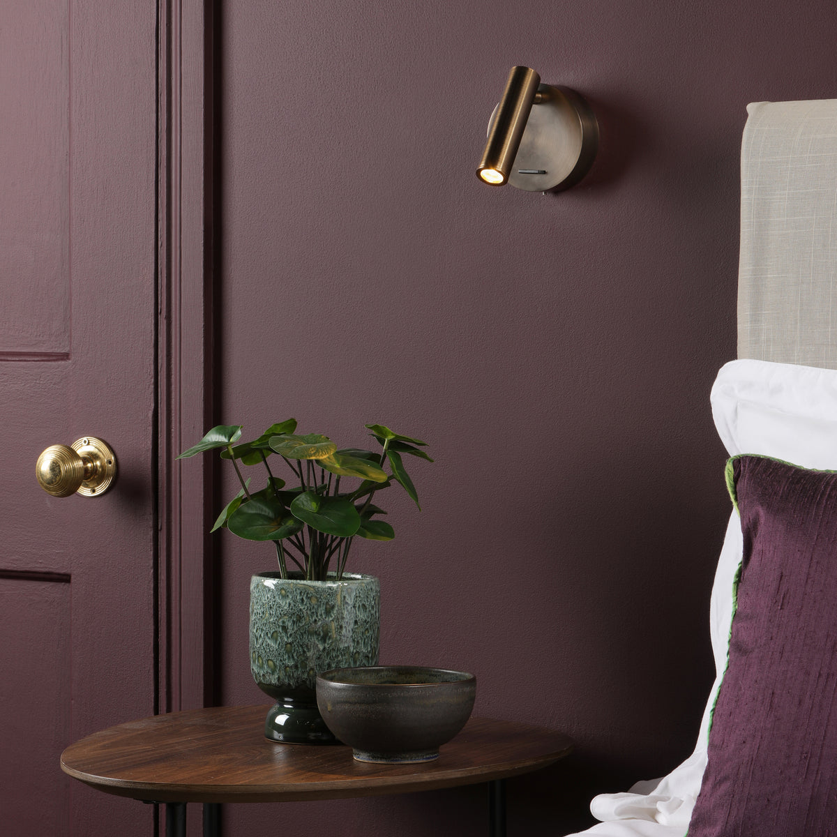 Itala Bedside LED Reading Light with in Antique Bronze