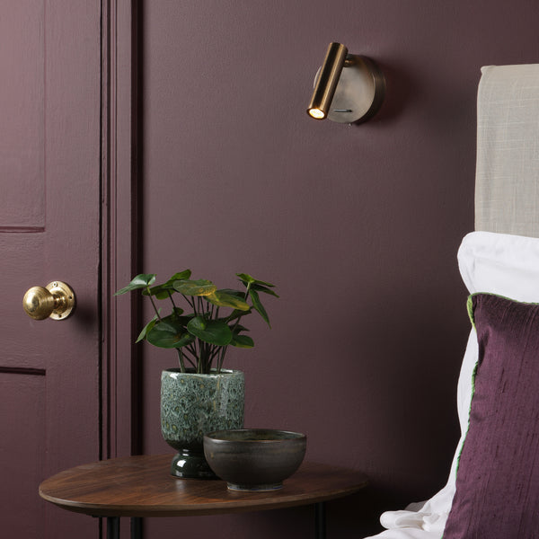 Itala Bedside LED Reading Light with in Antique Bronze